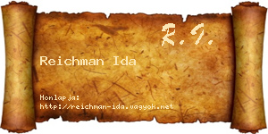 Reichman Ida névjegykártya